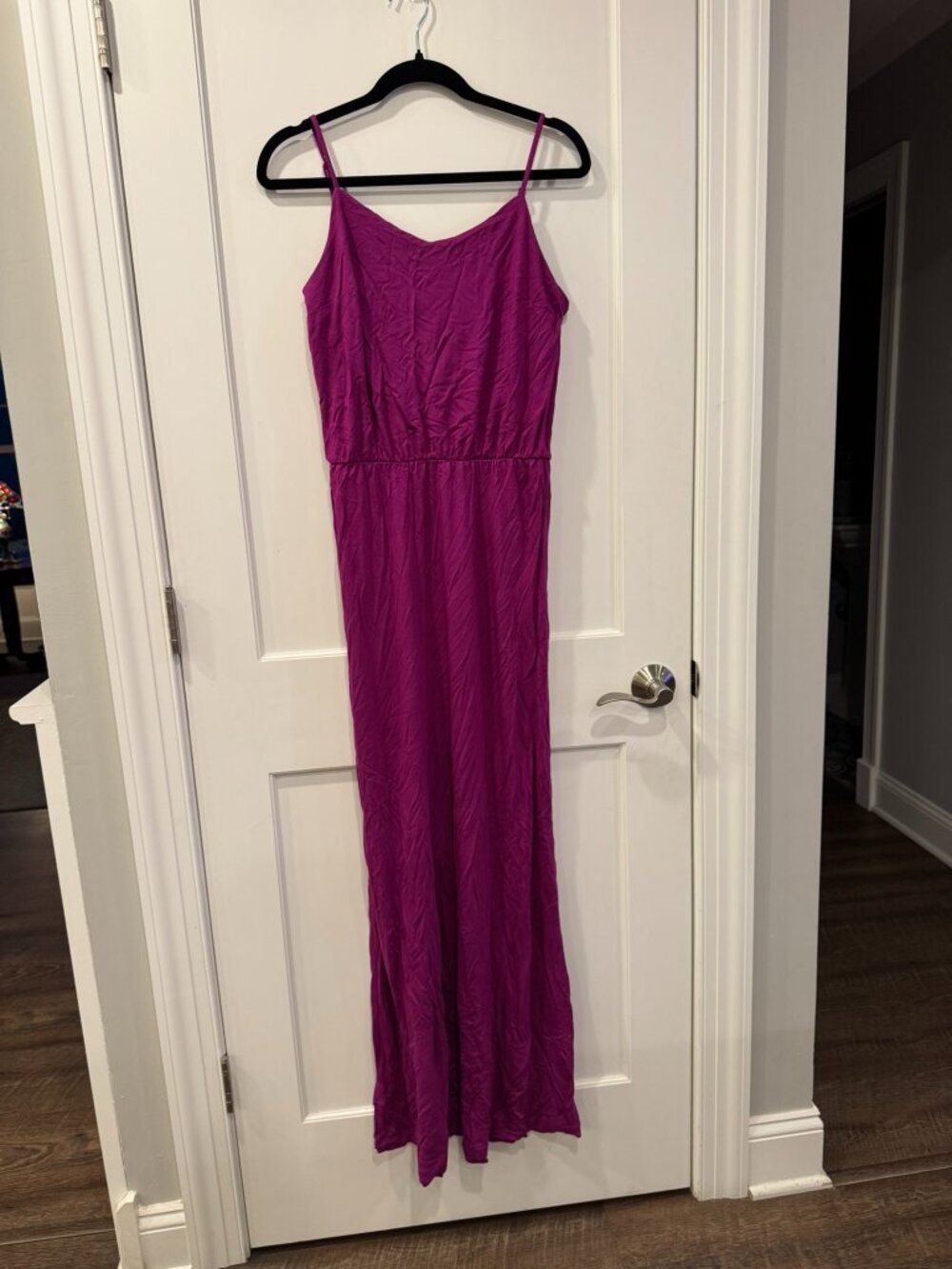 Gap Deep Purple Magenta Cotton Maxi Dress Spaghetti Straps - Med Tall
